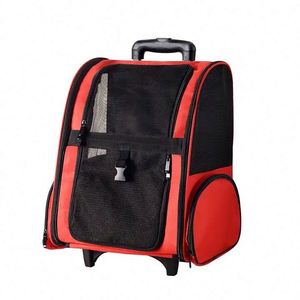 Free Sample In Stock Pet Rolling Carrier Dog <b>Backpack</b> with <b>Wheels</b> Cats Puppies Travel Bag with <b>Wheels</b> Dog Trolley Airline - Product Image 6