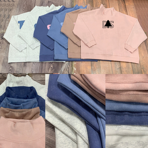 เสื้อฮู้ดคอเต่าไซส์ใหญ่แบบขายส่ง ปักลายตามสั่ง เสื้อสเวตเชิ้ตผ้าฝ้ายฟลีซคอเต่าทรงโอเวอร์ไซส์สำหรับผู้หญิง - Product Image 5