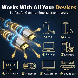 Wholesale HD 2M 3M 10M 2.1 UHD 48Gbps 60Hz Video Cable Display Port to 8k 4K UHD Cable for <b>Screen</b> <b>Projection</b> to TV - Product Image 4