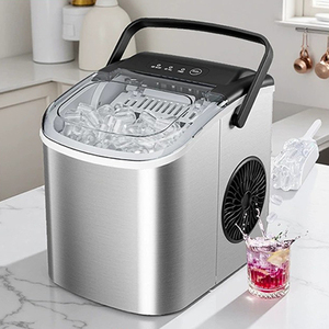 Máquina de hielo portátil para encimera de 26 libras y 24 horas, 9 cubitos de hielo listos, 6 minutos, negro, para el hogar/la cocina/el camping/RV, para hacer agua de soda, cesta con cuchara - Product Image 6