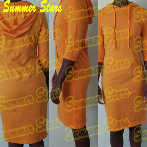 2023 Long T-shirt à la mode brodé grande taille à manches longues strass robes <span class=keywords><strong>Nud</strong></span> longue robe à capuche pour les femmes - Product Image 4