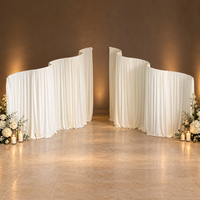 Arche de mariage en métal de luxe en forme de vague, support de toile de fond réglable en hauteur, cadre de scène pour drapage, événementiel, banquet, fond de fenêtre