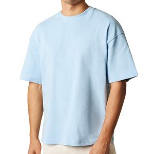 T-shirts surdimensionnés OEM personnalisés pour hommes, lourd Gsm 100% coton, t-shirts avec broderie sur les épaules tombantes, t-shirts fabriqués en usine - Product Image 2