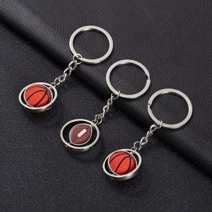 Wholesale 3D <b>Mini</b> Rotate Football Keychain Sport Creative Gift Spinning Golf Basketball Keychain - Product Image 3