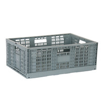 Caisse pliable en plastique facile à déplacer Panier de rangement ventilé avec poignée Caisse de stockage de légumes et de fruits en maille