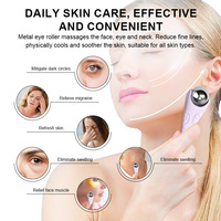Mini masseur facial en acier inoxydable, rouleau rafraîchissant, boule de massage faciale à froid 360°, outil de soin de la peau pour soulager les poches sous les yeux