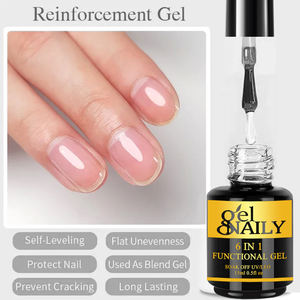 Multifunción 6 en 1 Gel Base dura brillante Capa superior Varios efectos Construcción Gel Constructor Modelado Nivelación Gel Esmalte de uñas - Product Image 3