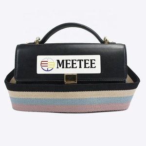 Meetee B-J034 5cmキャンバスウェビングカラーストライプリボン減圧調節可能なハンドバッグストラップ - Product Image 3