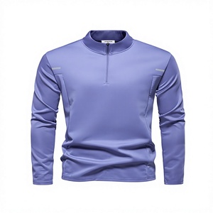Wholesale O-Neck Collar Men's Long Sleeve Front Logo Custom Quick Dry 78% Polyester 22% Spandex Solid Sports T-<b>shirt</b> - Product Image 2