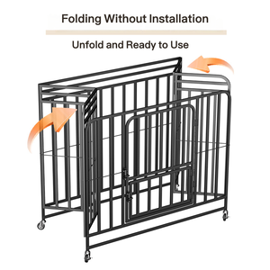 Kandang anjing besi padat gaya sederhana dapat dilipat pembawa dengan tombol penutup dikemas dalam kotak untuk hewan peliharaan - Product Image 6