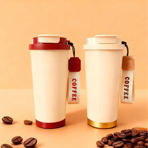 Gobelet isotherme en acier inoxydable 316 à double paroi avec isolation sous vide, tasse à café, cadeau d'affaires avec poignée et sangle - Product Image 4