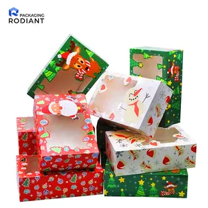 Großhandel benutzer definierte Druck Weihnachts geschenk Süßigkeiten Weihnachten Cupcake Boxen für Urlaub Gebäck