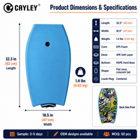 Bodyboard léger pour adultes et enfants, planche de surf à queue de croissant, planche de sport nautique pour la plage, la piscine et la mer
