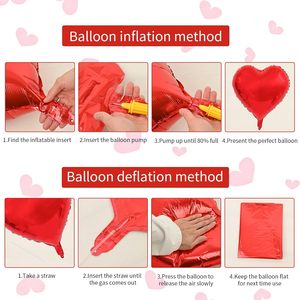 18inch Large Wedding Valentine's Day Helium Air Pink Red Rose Gold Colorful Foil Heart Shaped <b>Balloon</b> Globos - Product Image 6