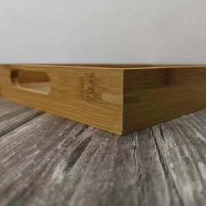 Plateau en bambou Fan Hua, rectangulaire, en bois naturel, plateau à thé de style chinois et japonais, plateau de service pour bonbons, pain, fruits secs - Product Image 4