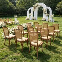 Nouvelle chaise en bois écologique au design nordique moderne, prix usine, avec dossier en rotin Bjflamingo et coussin moelleux pour mariage et banquet