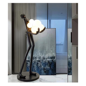 Lớn trừu tượng sợi thủy tinh con người người đàn ông đèn sân khách sạn trang trí Lady thủ công nhựa sàn đèn điêu khắc - Product Image 5