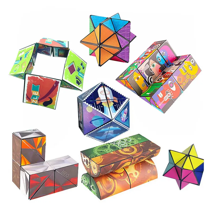 Cubo mágico 3D divertido Cubo mágico brinquedos infinito Flip Cubo mágico brinquedos educativos de descompressão
