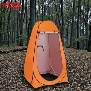 Tente de douche extérieure Woqi pour 1 personne, orange, imperméable, pliable, pour le camping et la plage - Product Image 1
