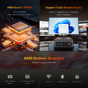 Bosgame P4 Mini PC AMD Ryzen <span class=keywords><strong>7</strong></span> 5700u DDR4 PCIe SSD Dual Lan 2.5g & Wi-Fi 6E & bt5.2 4k Ba hiển thị - Product Image 2