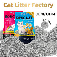 Litiere per Gatti in Bentonite di Calcio Frantumata OEM all'Ingrosso, Agglomerante Forte, Senza Polvere, Inodore, 5kg