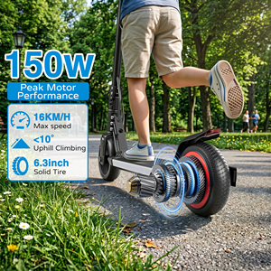 Trottinette électrique pour enfants, directement de l'usine, OEM ODM, pliable, étanche, 150W, 16 km/h, <span class=keywords><strong>2</strong></span> roues, Ecooter - Product Image 3