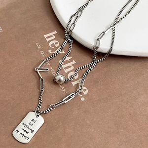 S925 Sterling Silver Double Layer Sweater Chain Long <b>Necklace</b> For Women Gift Jewelry Fashion <b>Statement</b> Piece - Product Image 2