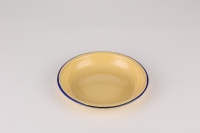 Plateau rond en émail personnalisé avec logo imprimé, classique, fait main, écologique, sûr, durable, compatible lave-vaisselle, pour servir les aliments, assiette à riz