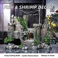 Artisanat créatif en résine poisson et crevettes traversant l'abri Aquarium décorations pour la maison pour le salon accessoires de réservoir de poissons