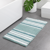 Tapis de bain en chenille tissée Muyu en gros, super absorbant, séchage rapide, mousse à mémoire de forme, antidérapant, lavable, avec support TPR