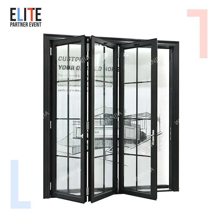 WANJIA portes accordéon design patio porte pliante portes pliantes en aluminium