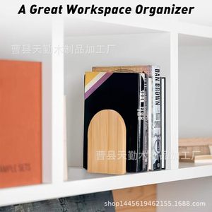 Sujetalibros de madera minimalista para estudiantes, estantería de escritorio, estantería de almacenamiento, estantería de oficina, soporte de mesa, estantería para libros - Product Image 4
