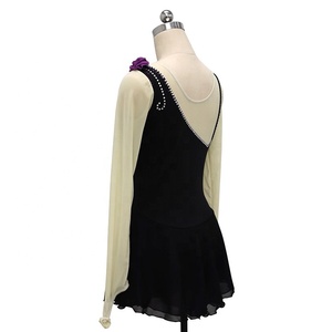 Robe <span class=keywords><strong>de</strong></span> <span class=keywords><strong>patinage</strong></span> <span class=keywords><strong>artistique</strong></span> scintillante pour enfants et filles Robe <span class=keywords><strong>de</strong></span> ballet <span class=keywords><strong>de</strong></span> <span class=keywords><strong>patinage</strong></span> à roulettes en maille et strass - Product Image 4