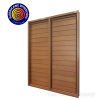 Ventana de Aluminio con Revestimiento de Madera, Color Bronce, Certificación NOA de Miami Dade, Ventilación Eficiente, Proveedor de Tamaños Personalizados
