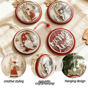Esferas de Madera Rellenables para Adornos Navideños, Decoración Rústica para Colgar, Mini Árbol de <span class=keywords><strong>Navidad</strong></span> Impermeable - Product Image 2