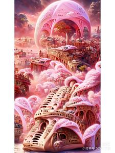 ภาพวาดติดเพชรแบบทำมือใหม่ภาพทิวทัศน์ปราสาทด้วยเม็ดเพชรแบบทำมือปัก5D 30x40ผ้าใบแบบทำมือ - Product Image 3