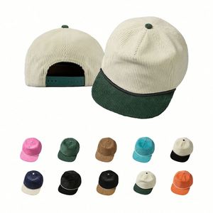 หมวกแก๊ปทรงแบน 5 แผง ผ้าคอร์ดูรอย สไตล์เรโทร พร้อมส่ง ขายดี หมวก Snapback ผ้าคอร์ดูรอย - Product Image 1