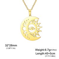 Collier en acier inoxydable avec pendentif en forme de croissant de lune de style religieux, cadeau de Noël et de Nouvel An pour enfants