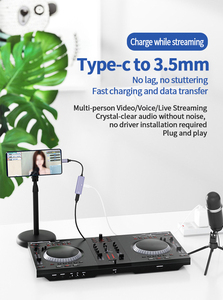 Adaptateur audio USB-C mâle vers <span class=keywords><strong>prise</strong></span> <span class=keywords><strong>jack</strong></span> 3,5 mm femelle 2-en-1 en nylon tressé OEM ODM <span class=keywords><strong>avec</strong></span> chargeur rapide PD et câble AUX pour casque Type-C - Product Image 5