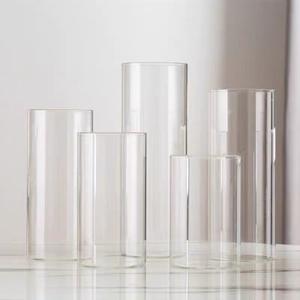 Lanterne Cilindriche <span class=keywords><strong>in</strong></span> Vetro Borosilicato per <span class=keywords><strong>Candele</strong></span>, Vasi per Centrotavola, Portacandele Galleggianti Hurricane - Product Image 2