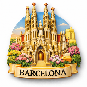 Imán de Resina para Refrigerador Weivista, Recuerdo Turístico Personalizado de <span class=keywords><strong>Barcelona</strong></span> - Product Image 1