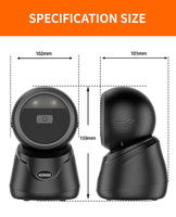 Escáner de Código de Barras Omnidireccional 2D NORGEE, Manos Libres, 1D 2D USB, Escritorio, Máquina de Autopago, Multi-OS