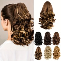 Extensions de queue de cheval synthétiques bouclées et ondulées de qualité supérieure, nouées à la main - Volume instantané, style polyvalent pour la mode quotidienne et les occasions