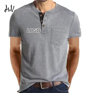 LH 맞춤형 남성 티셔츠 면 폴리에스터 티셔츠 O 넥 일반 빈 티셔츠 남성용 반소매 포켓 버튼 티셔츠