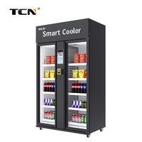 Distributeur automatique de boissons et de collations à conception créative, fonctionnement 24h/24 et 7j/7, refroidissement par compresseur, gestion basée sur le cloud, accepte les cartes