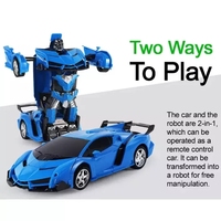 Télécommande de chargement, déformation de la voiture, télécommande à un bouton, voiture Robot, jouet pour enfant, voiture cadeau