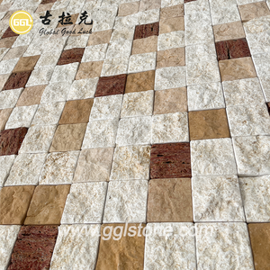 Carrelage en pierre de travertin moderne avec mosaïque <span class=keywords><strong>ondul</strong></span>ée, épaisseur de 10 mm, résistant à l'eau, taille personnalisable pour les murs intérieurs des halls - Product Image 1