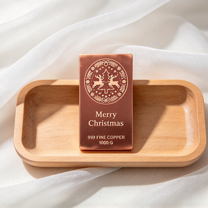 Barra di Rame Festiva Natalizia a Forma di Albero di Natale <span class=keywords><strong>1</strong></span> <span class=keywords><strong>Kg</strong></span> .999 Puro, da Collezione, Decorazione, Regalo, Ornamento, Souvenir - Product Image 2