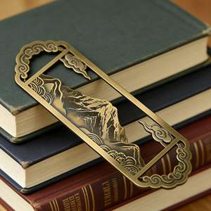 <span class=keywords><strong>Marque</strong></span>-<span class=keywords><strong>page</strong></span> en métal laiton antique, design personnalisé, motif montagne, haute qualité, cadeau créatif, accessoire de lecture artistique - Product Image 3