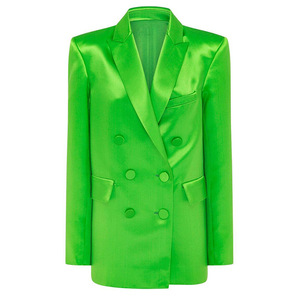 Conjuntos de falda de <span class=keywords><strong>mujer</strong></span> de doble botonadura Trajes de dos piezas de satén Color sólido Traje de <span class=keywords><strong>oficina</strong></span> formal Conjunto de chaqueta de manga larga para <span class=keywords><strong>mujer</strong></span> - Product Image 4